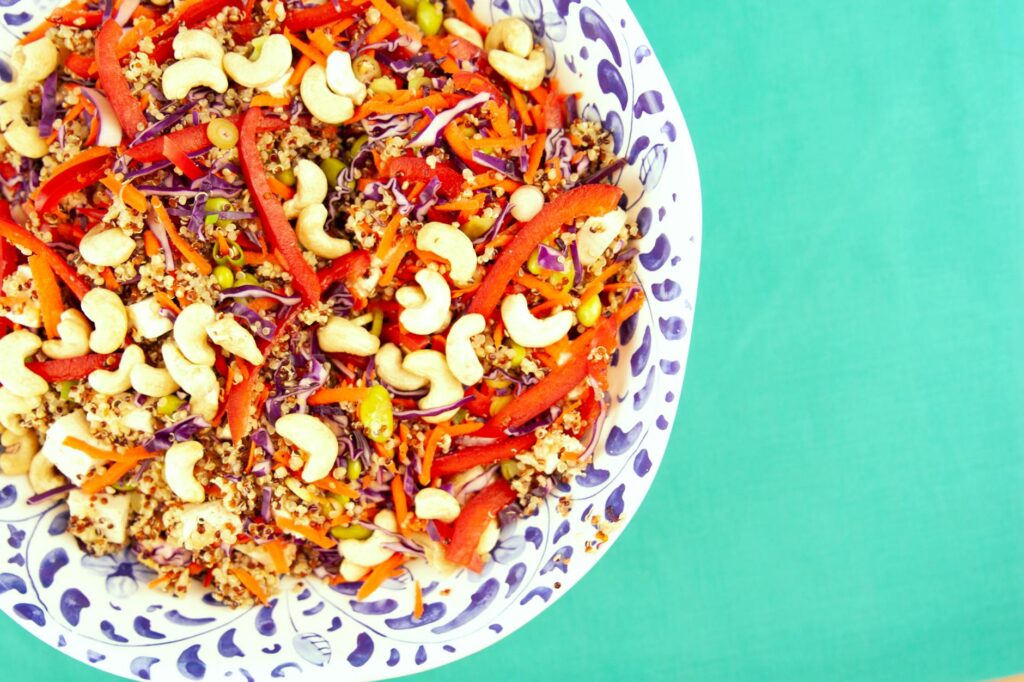 colorful healthy dinner plate