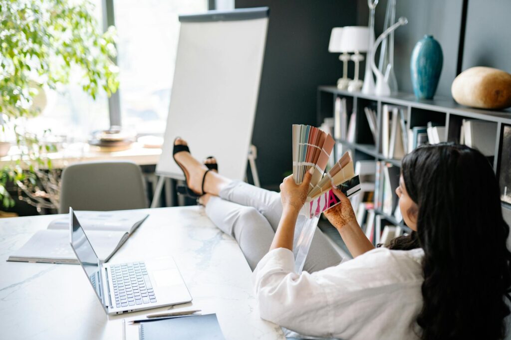 creative entrepreneur working on laptop