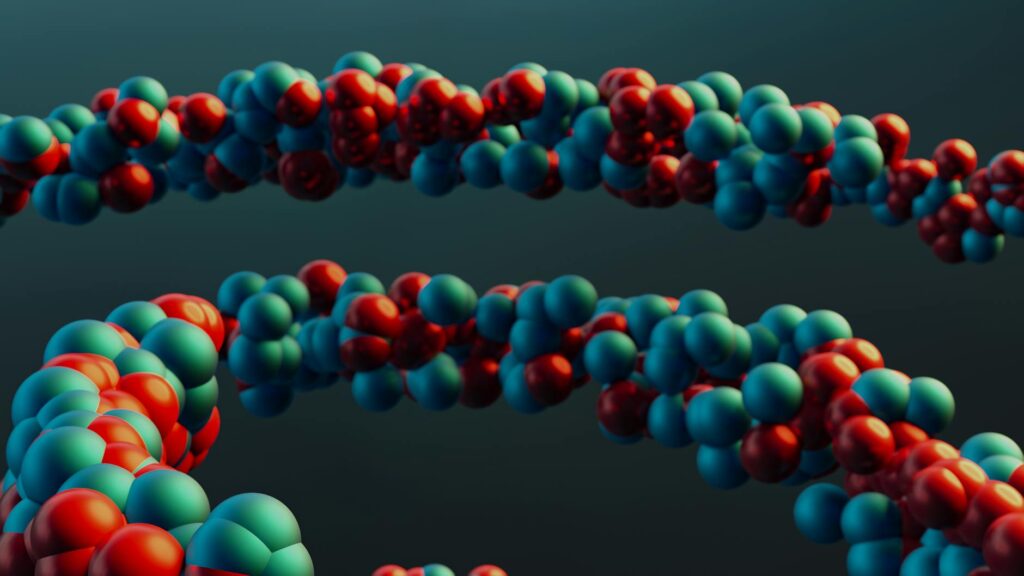 DNA helix and ATP molecule