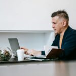 person working diligently